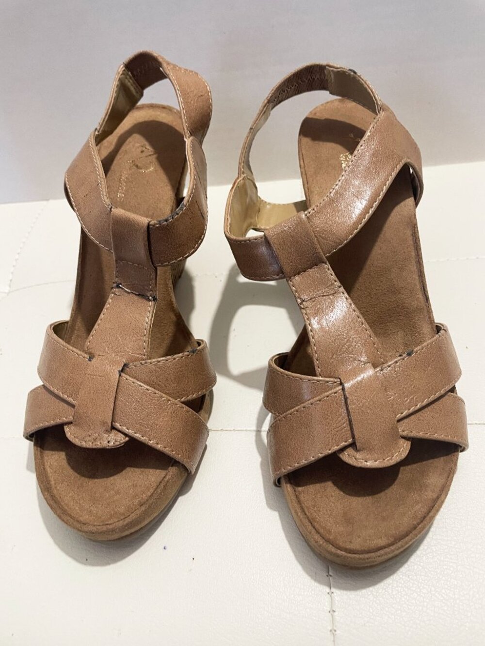 A2 by Aerosoles Tan Strappy Espadrille Wedge Comfy Open Toe Sandals Size 8.5M - Picture 3 of 11